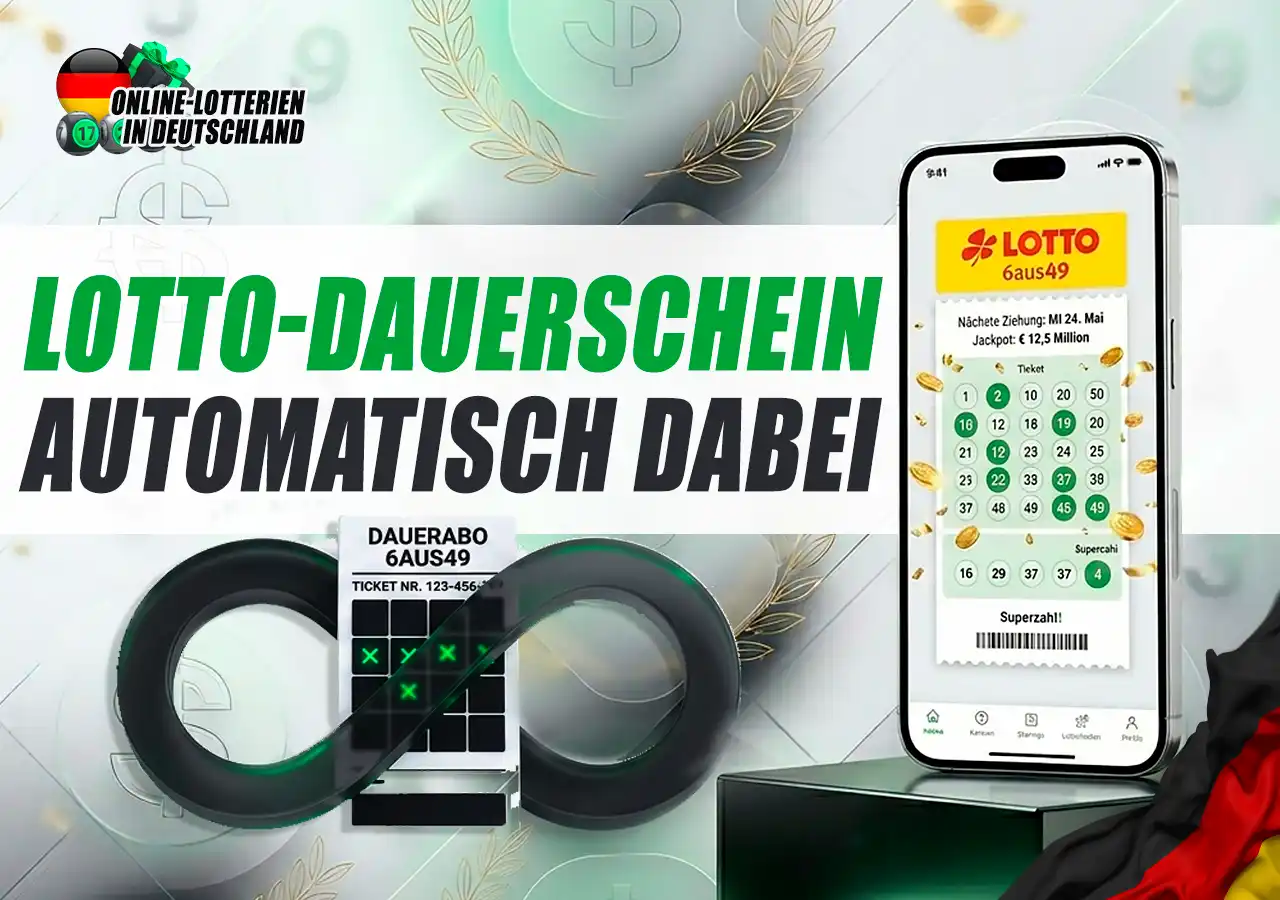 LOTTO 6aus49 Dauerschein Funktion für automatische Teilnahme aktivieren.