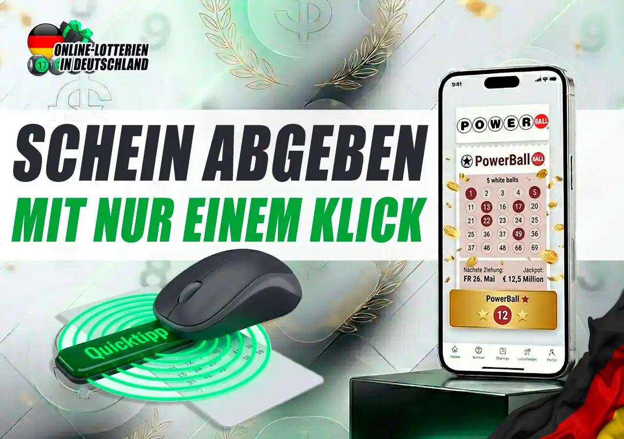 Drei PowerBall Spielarten für die Scheinabgabe mit nur einem Klick online.